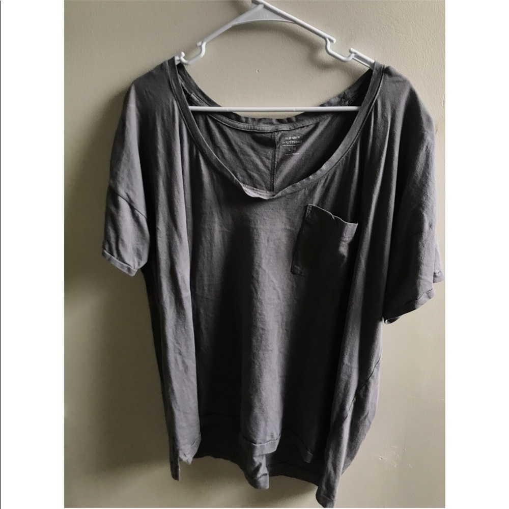Boyfriend gray t shirt with pocket! Never worn!